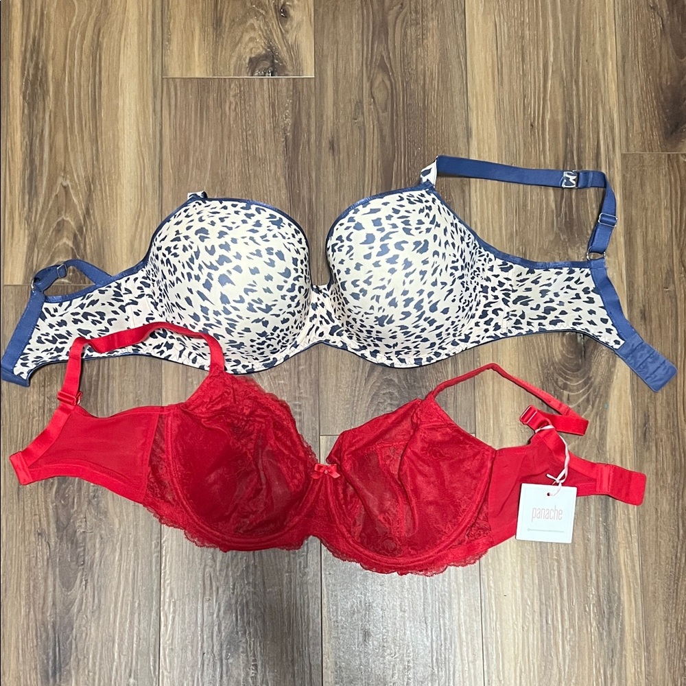 Red and Blue Animal Print Bras